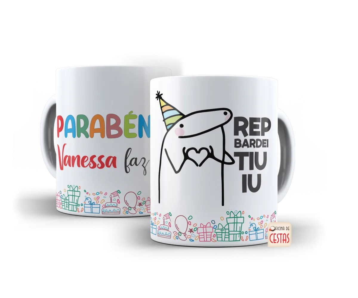 Caneca Personalizada Bento Flork - Parabéns Rep Bardei Tiu iu