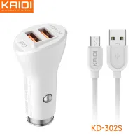 Carregador Veicular 2 USB para Micro QC3.0 36W Kaidi KD-302S - Foto 2
