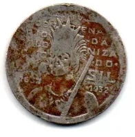 1932 - 100 Réis - Vicentina - Comemorativa 4° Centenário da Colonização do Brasil - Moeda Brasil - C/ Danos