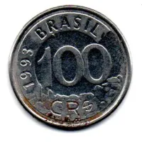 1993 - 100 Cruzeiros Reais - Moeda Brasil - C/ Danos