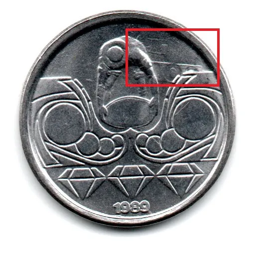 1989 - 10 Centavos - ERRO: Cunho Marcado - Moeda Brasil