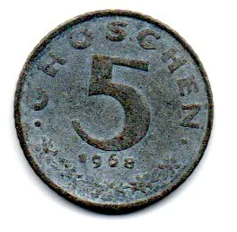 Áustria - 1968 - 5 Groschen