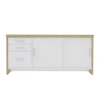 Armário Credenza Executivo 1600 Tamburato 50mm com Gavetas e Portas de Correr  - Foto 10