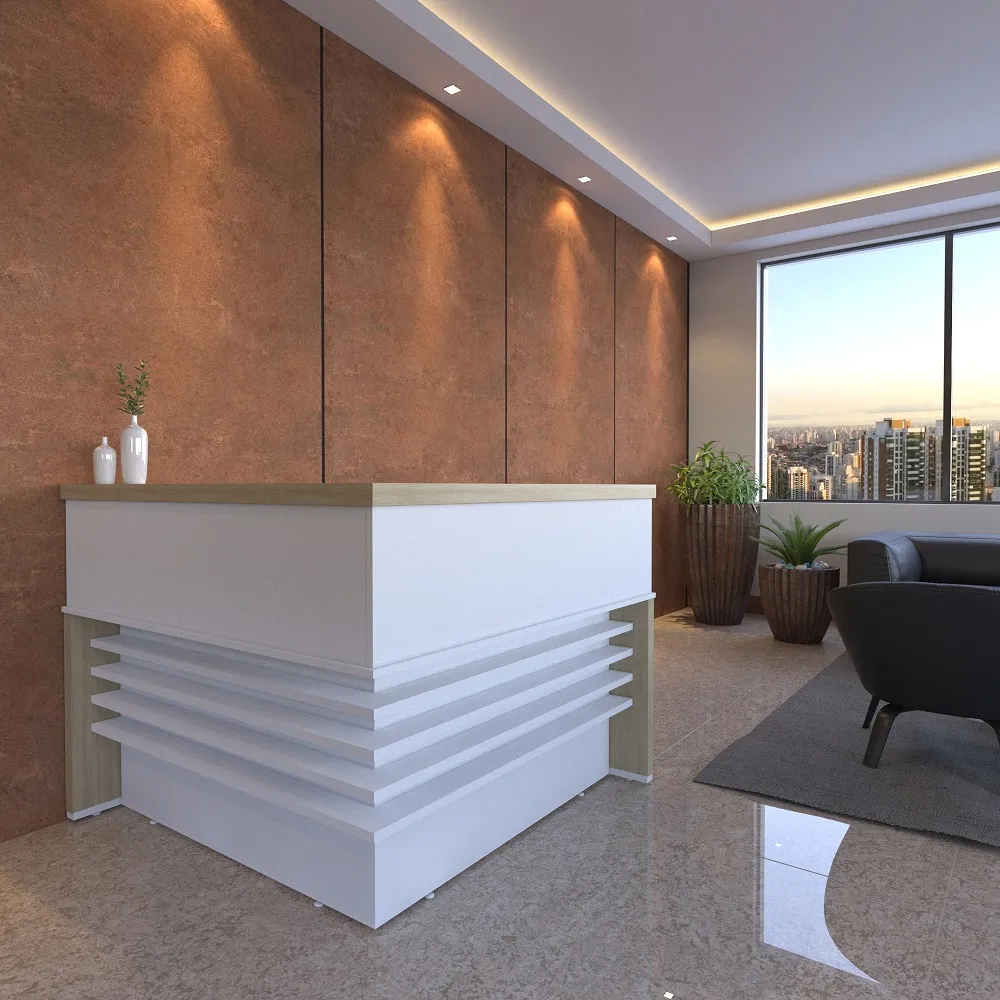 Balcão de Atendimento Angular Executivo 1477 Tamburato 50mm Imagem