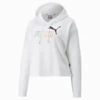 Moletom Cropped Puma Com Capuz Essentials Logo  Feminino - Foto 3