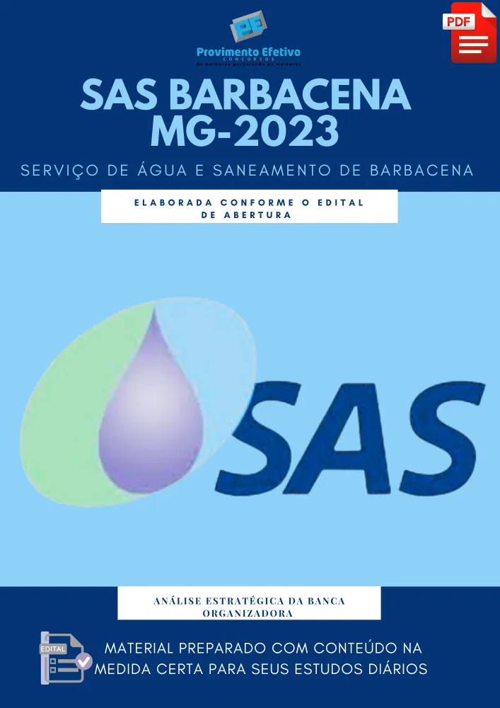 Apostila SAS BARBACENA MG 2023 Concurso Imagem