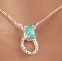 Colar de prata 925 com pedras - 231666 - Foto 2