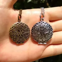 Colar Difusor Pessoal Relicário Para AROMATERAPIA OURO VELHO - R87  - Foto 3