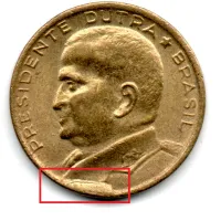 1956 - 50 Centavos - ERRO: Cunho Quebrado - Moeda Brasil