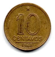 1948 - 10 Centavos - ERRO: Cunho Quebrado - Moeda Brasil - Foto 2