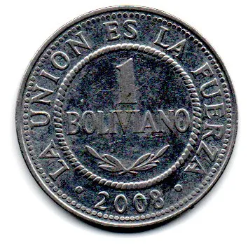 Bolívia - 2008 - 1 Boliviano