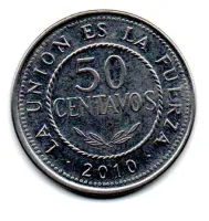 Bolívia - 2010 - 50 Centavos