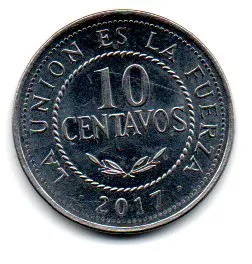 Bolívia - 2017 - 10 Centavos