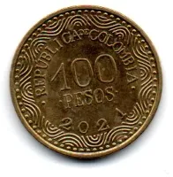 Colômbia - 2021 - 100 Pesos