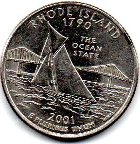 Estados Unidos - 2001 - Rhode Island - 25 Cents - C/ Danos