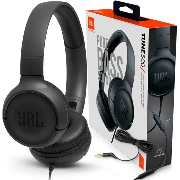 Fone de Ouvido JBL T500 Headphone Preto - JBLT500BLK