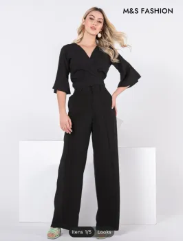 Conjunto liso blusa e calça 