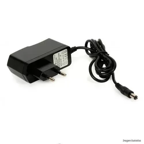 Fonte Blindada 1A 12V Bivolt preta pino plugue Imagem