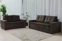 Sofá Conjunto 2 + 3 Galápagos 8000 em veludo  - Foto 7