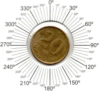 1954 - 20 Centavos - ERRO: Reverso Inclinado - Moeda Brasil