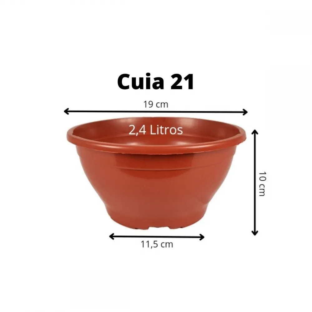 25 Vasos Cuia 21 para suculentas - Marrom