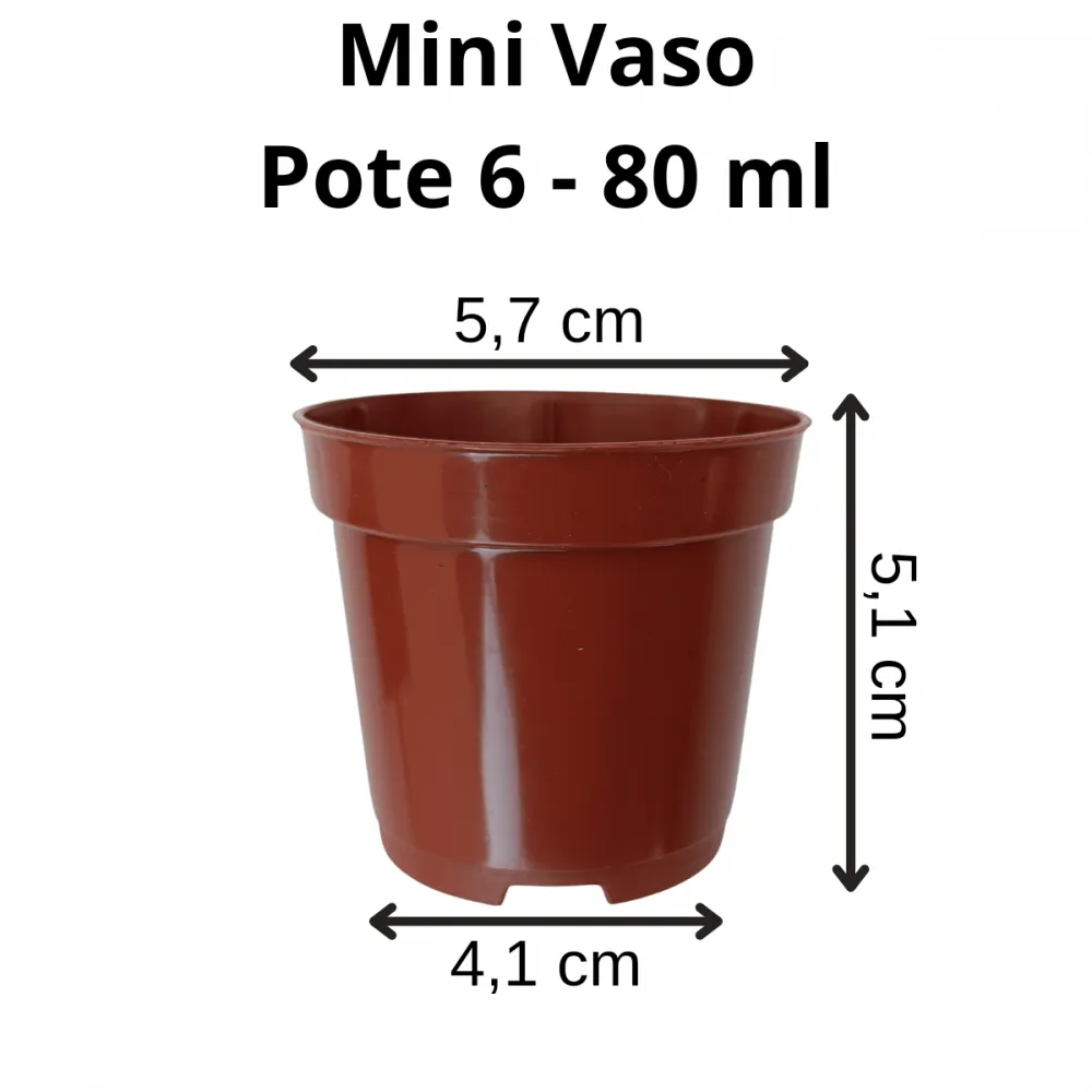 1000 Mini Vasos Pote 6 - Marrom