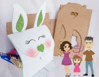 G1.246  Gabarito de Moldes  em MDF Caixa Coelho Pequeno