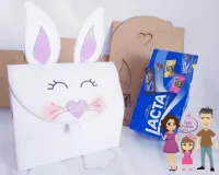 G1.247  Gabarito de Moldes  em MDF Caixa Coelho Grande - Foto 3