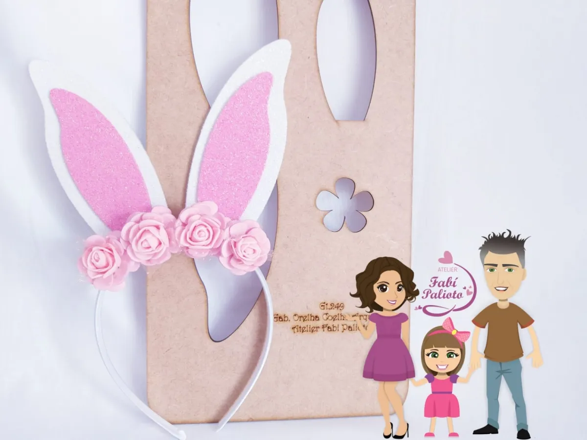 G1.249  Gabarito de Moldes  em MDF Orelha Coelho Arquinho