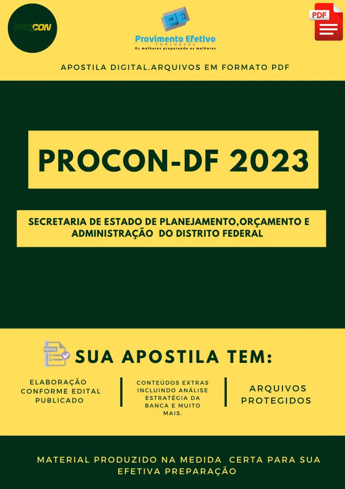Apostila PROCON DF Agente Administrativo 2023 Concurso