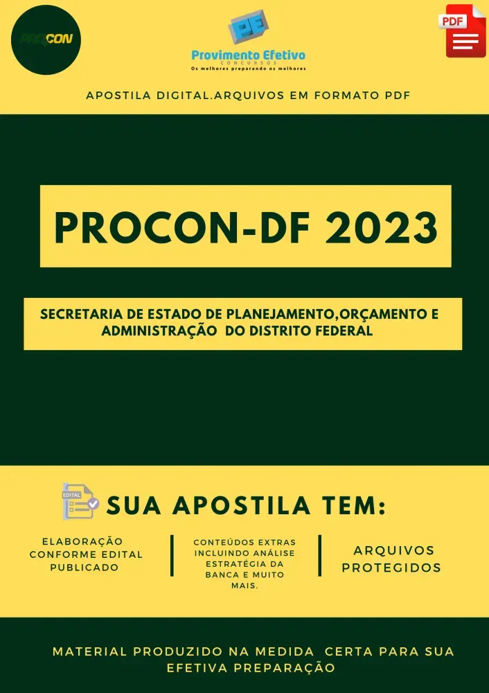 Apostila PROCON DF Fiscal de Defesa do Consumidor 2023 Concurso Imagem