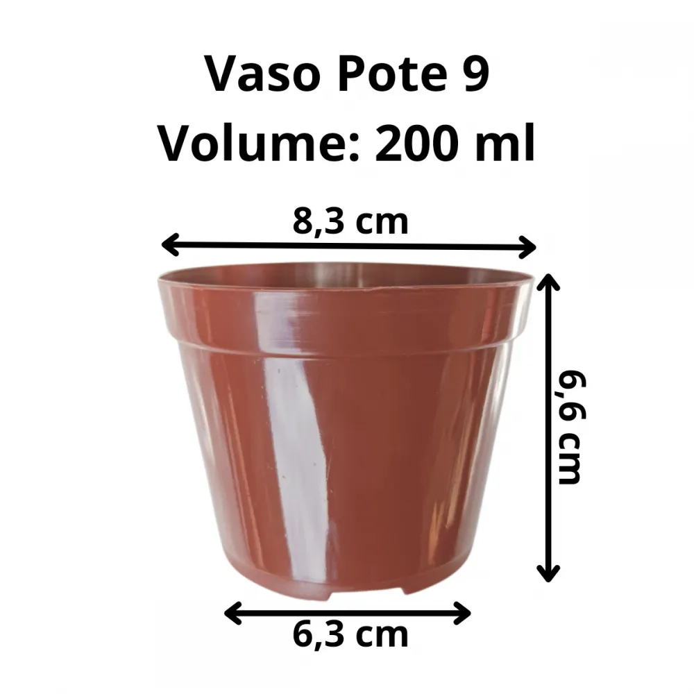 100 Vasos Redondo Pote 9 - Marrom Imagem