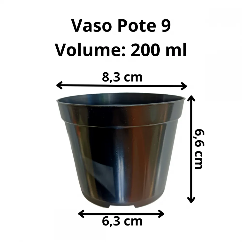 50 Vasos Redondo Pote 9 - Preto Imagem