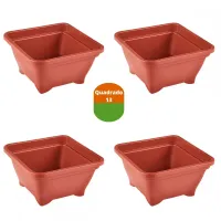 15  Vasos Quadrado 13 x 13 - Marrom 