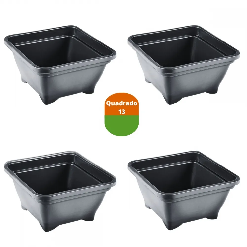 25 Vasos quadrado 13 x 13 - Preto Imagem