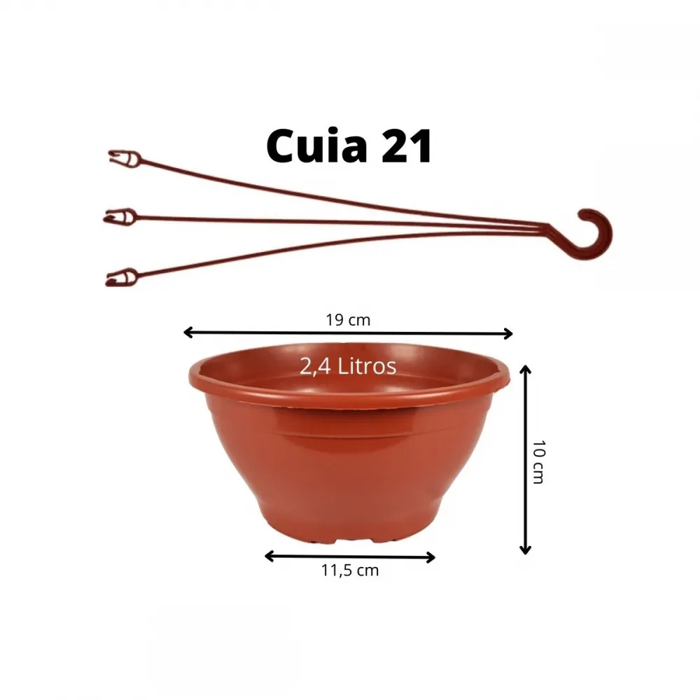 Kit: 50 Vasos cuia 21 e 50 Alças - Marrom Imagem