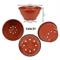 20 Vasos Cuia 21 para suculentas - Marrom - Foto 2