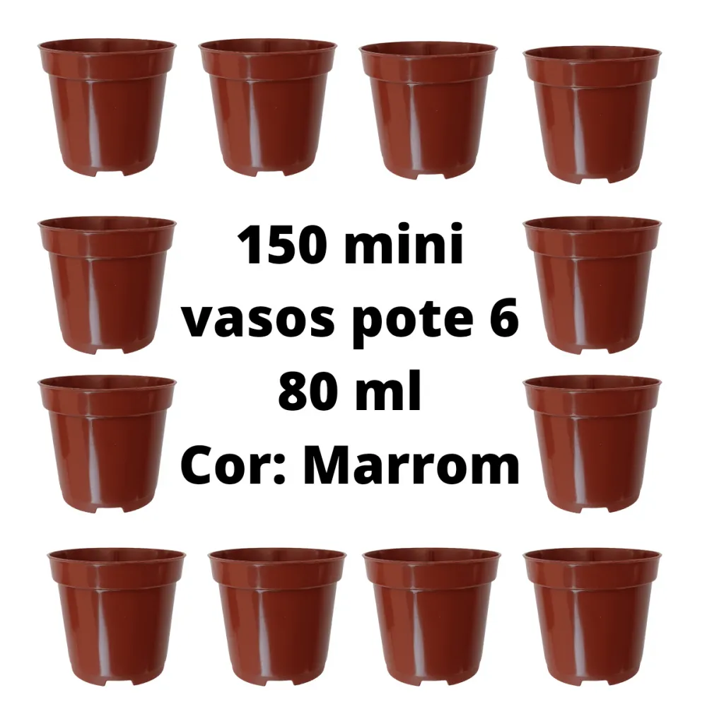 150 Mini Vasos Pote 6 - Marrom