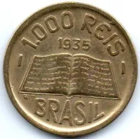 1935 - 1000 Réis - Módulo Maior - Anchieta - Moeda Brasil