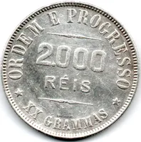 1911 - 2000 Réis - Prata .900 - Aprox. 20g - 33mm - Moeda Brasil - Foto 2