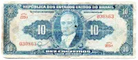 C018 - 10 Cruzeiros - 1° Estampa - Série 223 - Autografada / Assinada a Mão - Getúlio Vargas - Data: 1943 - R