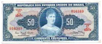 C028 - 50 Cruzeiros - 1° Estampa - Série 1217 - Princesa Isabel - Data: 1961 - MBC