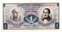 Colômbia - 1 Peso - Cédula Estrangeira - MBC/Sob