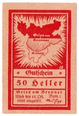 Áustria - Notgeld - 50 Heller - Cédula Estrangeira