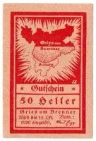 Áustria - Notgeld - 50 Heller - Cédula Estrangeira