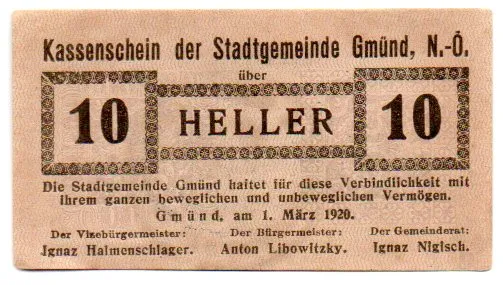 Áustria - Notgeld - 10 Heller - Cédula Estrangeira