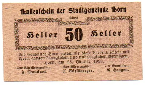 Áustria - Notgeld - 50 Heller - Cédula Estrangeira