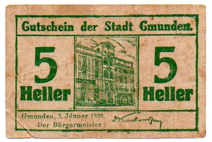 Áustria - Notgeld - 5 Heller - Cédula Estrangeira