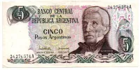 Argentina - 5 Pesos - Cédula Estrangeira - MBC/SOB