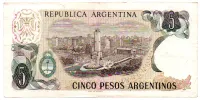Argentina - 5 Pesos - Cédula Estrangeira - MBC/SOB - Foto 2